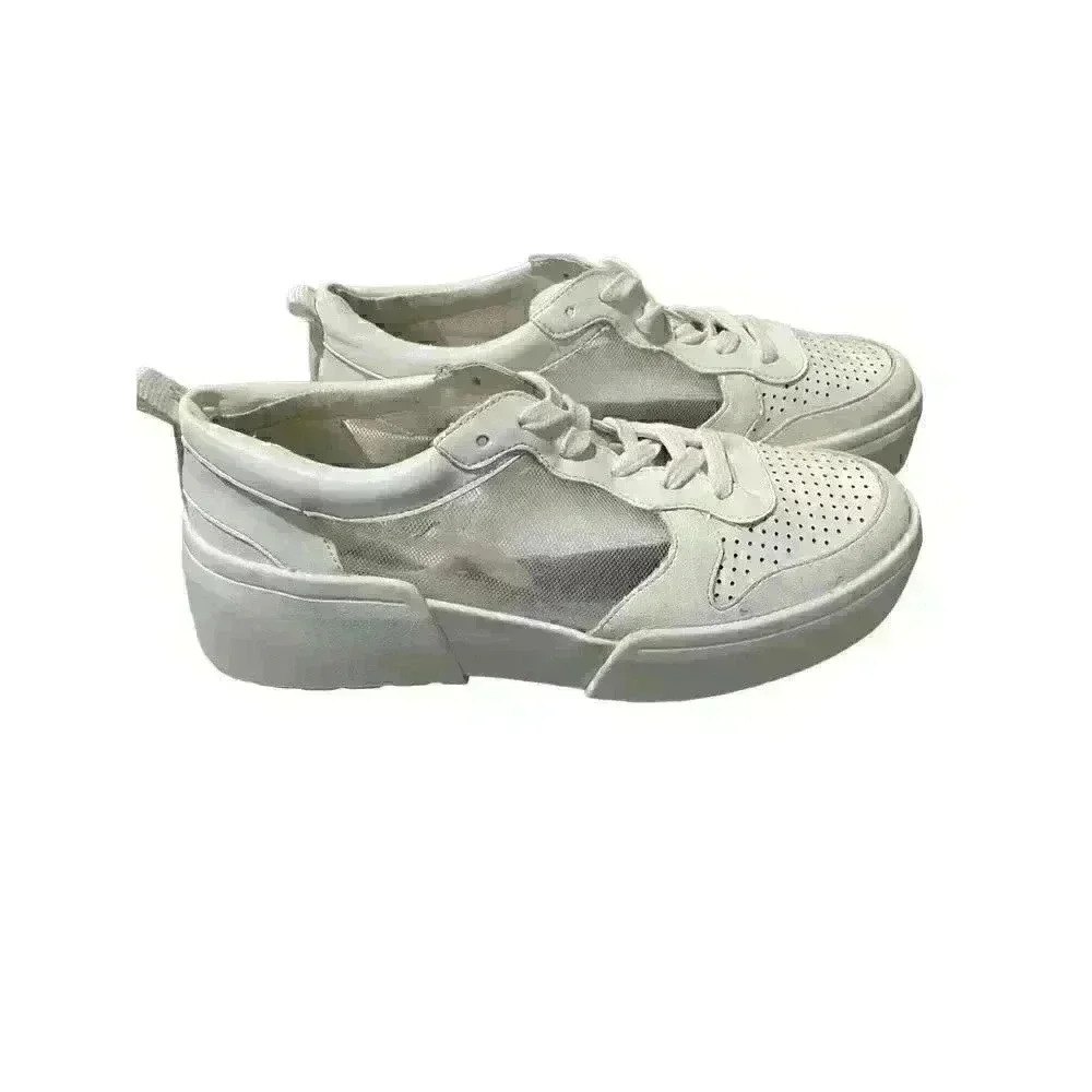 BERSHKA women’s white platform‎ see through sneakers Sz 38(7.5)
